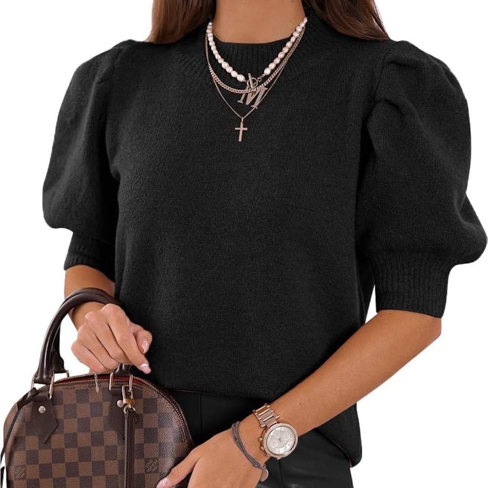 NWOT Women’s Puff Sleeve Sweater Top - short sleeve - XL